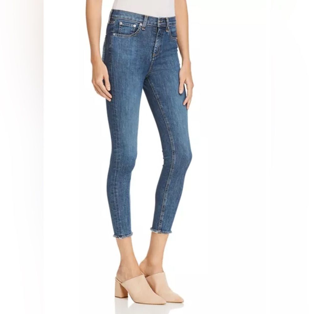 NWT Rag & Bone High Rise Ankle Skinny Stretch Jean in West, Medium Wash size 25